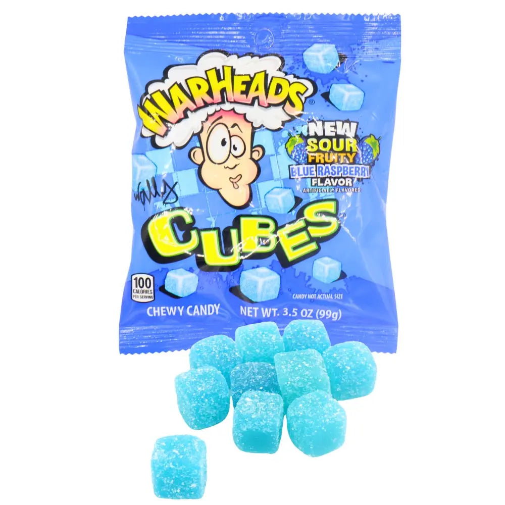 Warheads Blue Raspberry Cubes Bag