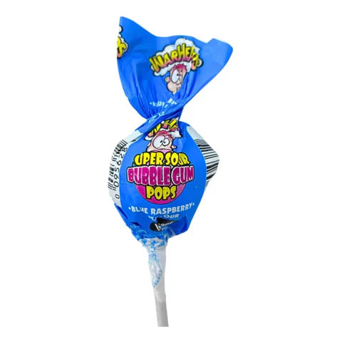 Warheads Super Sour Bubblegum Blue Raspberry Tongue Painter Lollipop