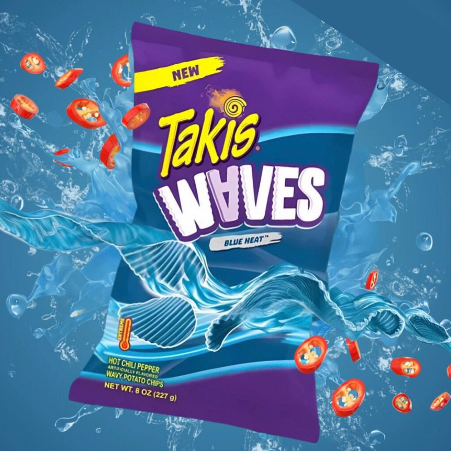Takis Waves Blue Heat 227g