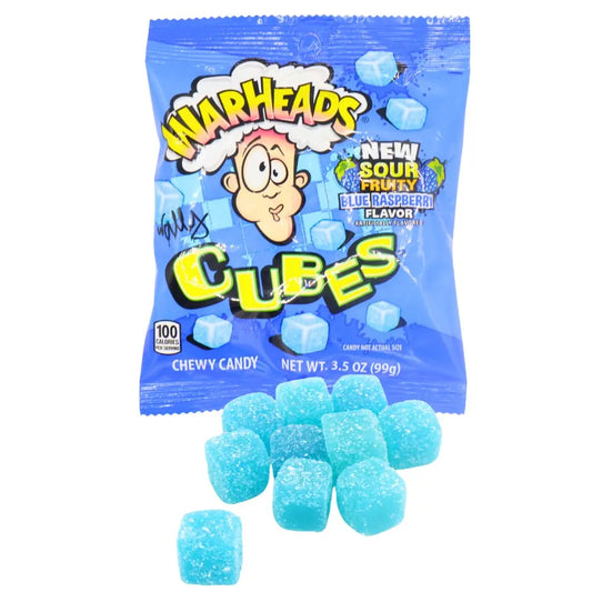 Warheads Blue Raspberry Cubes Bag