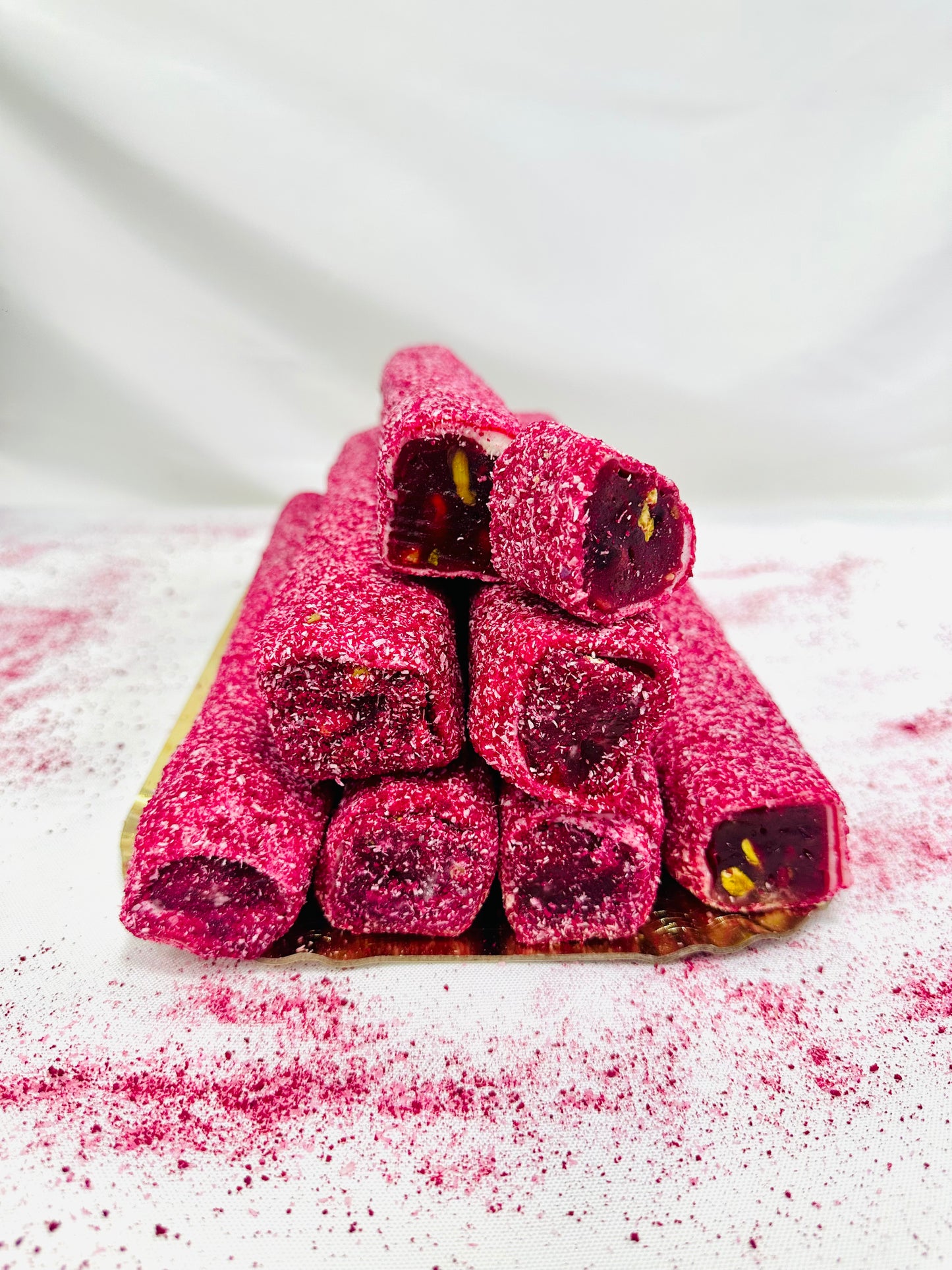 Strawberry Pistachio Coconut Turkish Delight