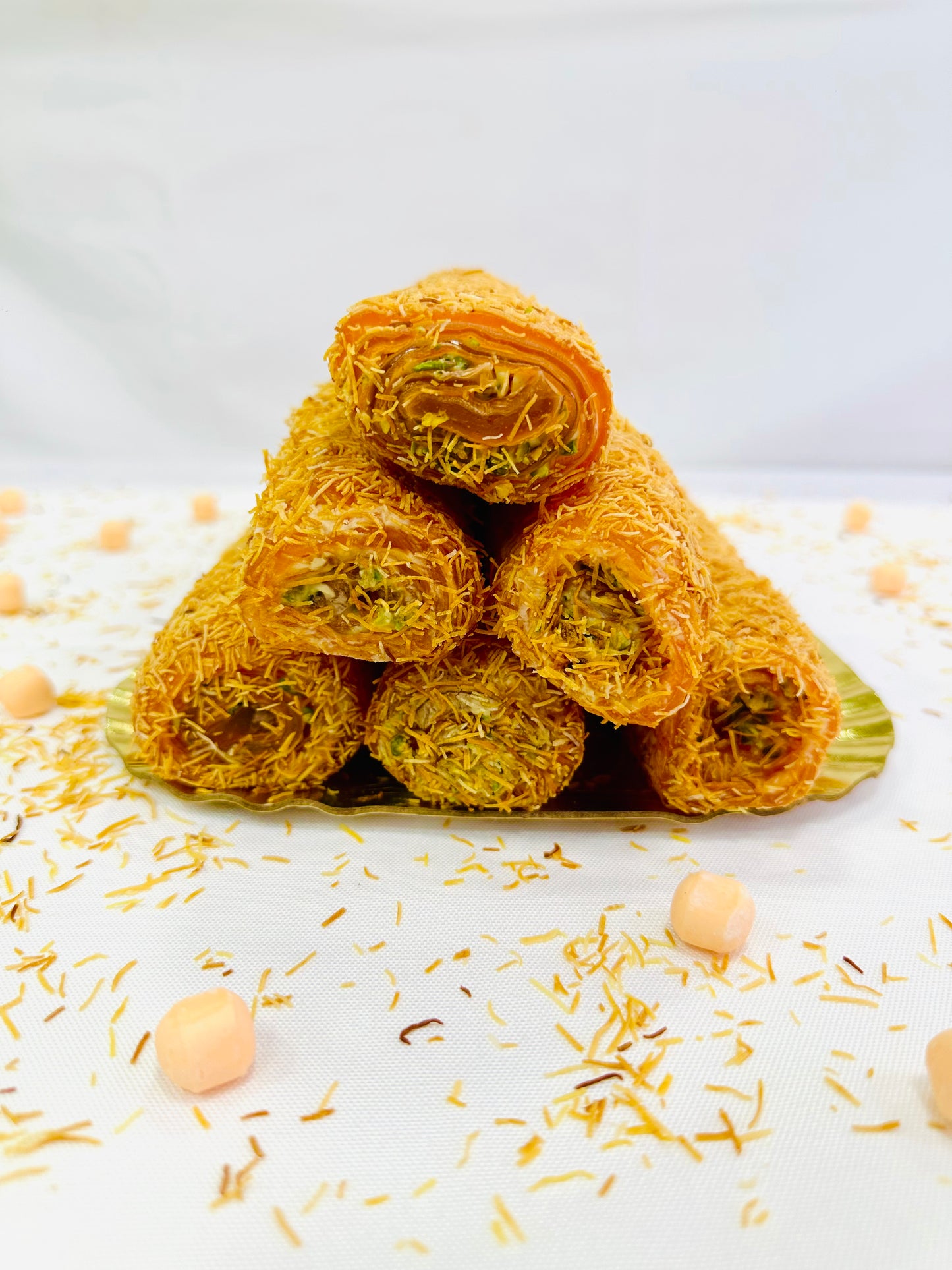 Orange Pistachio Roll Kadayif Turkish Delight