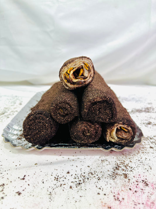 Chocolate Almond Roll Turkish Delight