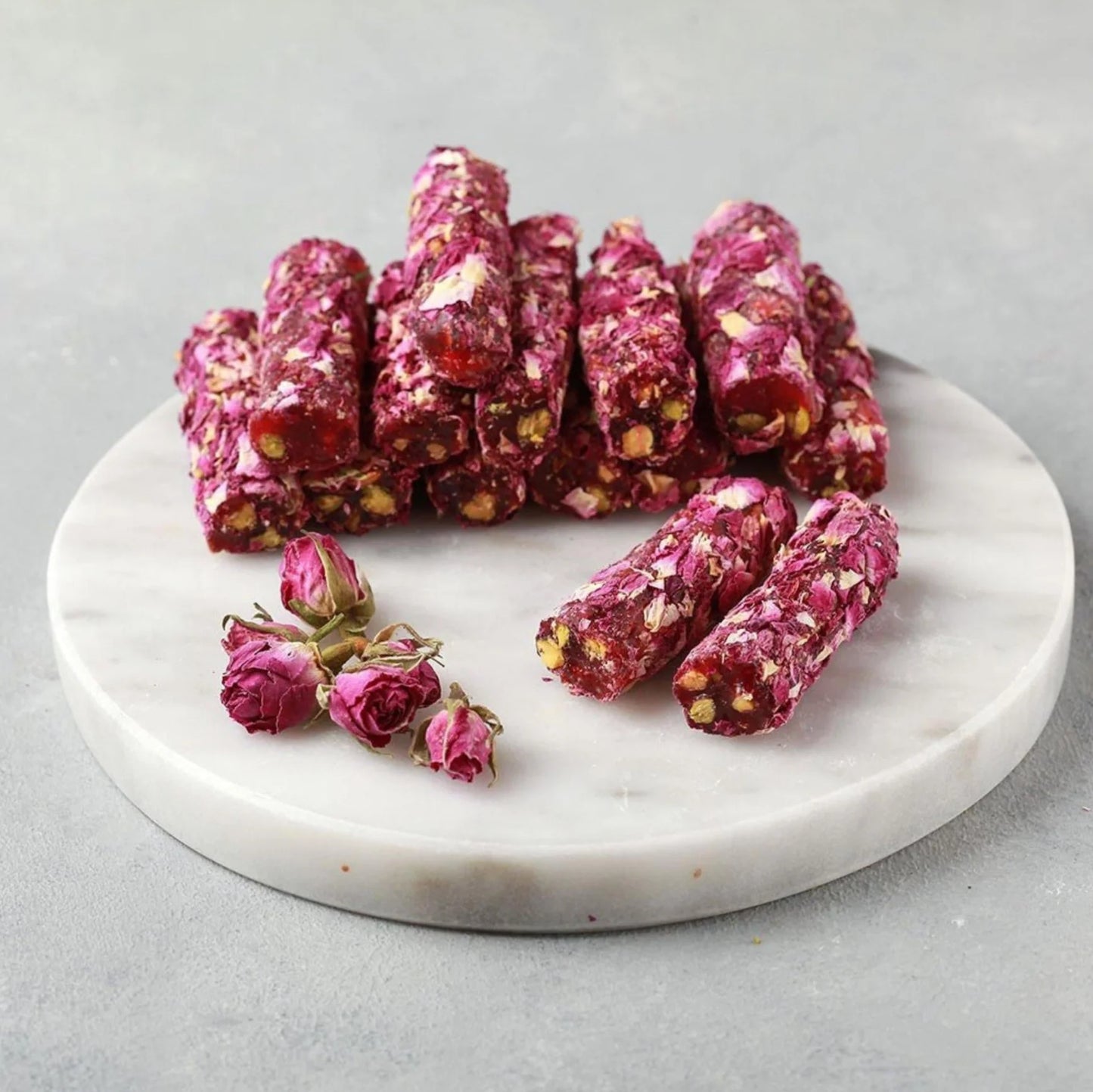 Pomegranate Pistachio Rose Petals Turkish Delight Finger